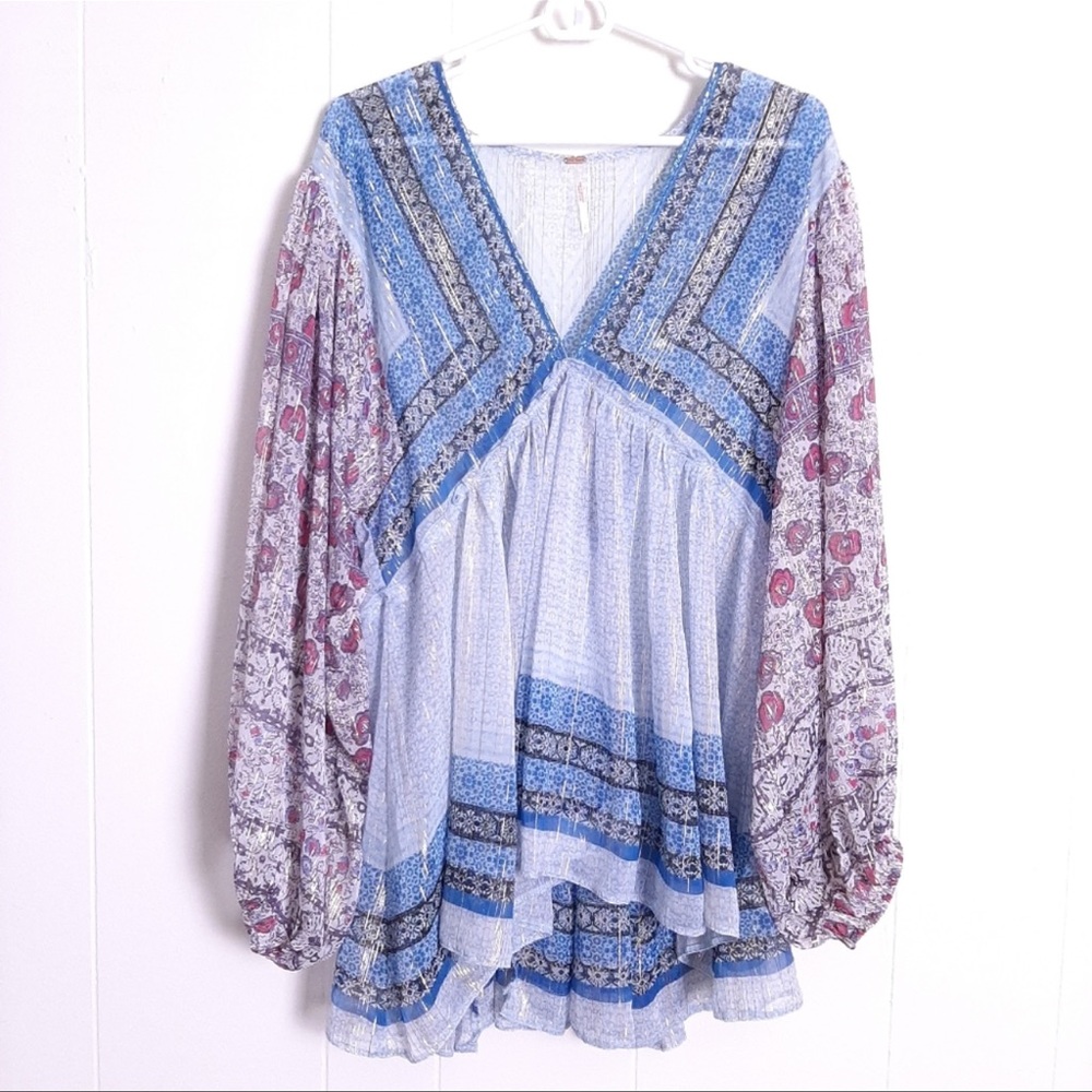 Free People sheer floral Aliyah tunic peasant top